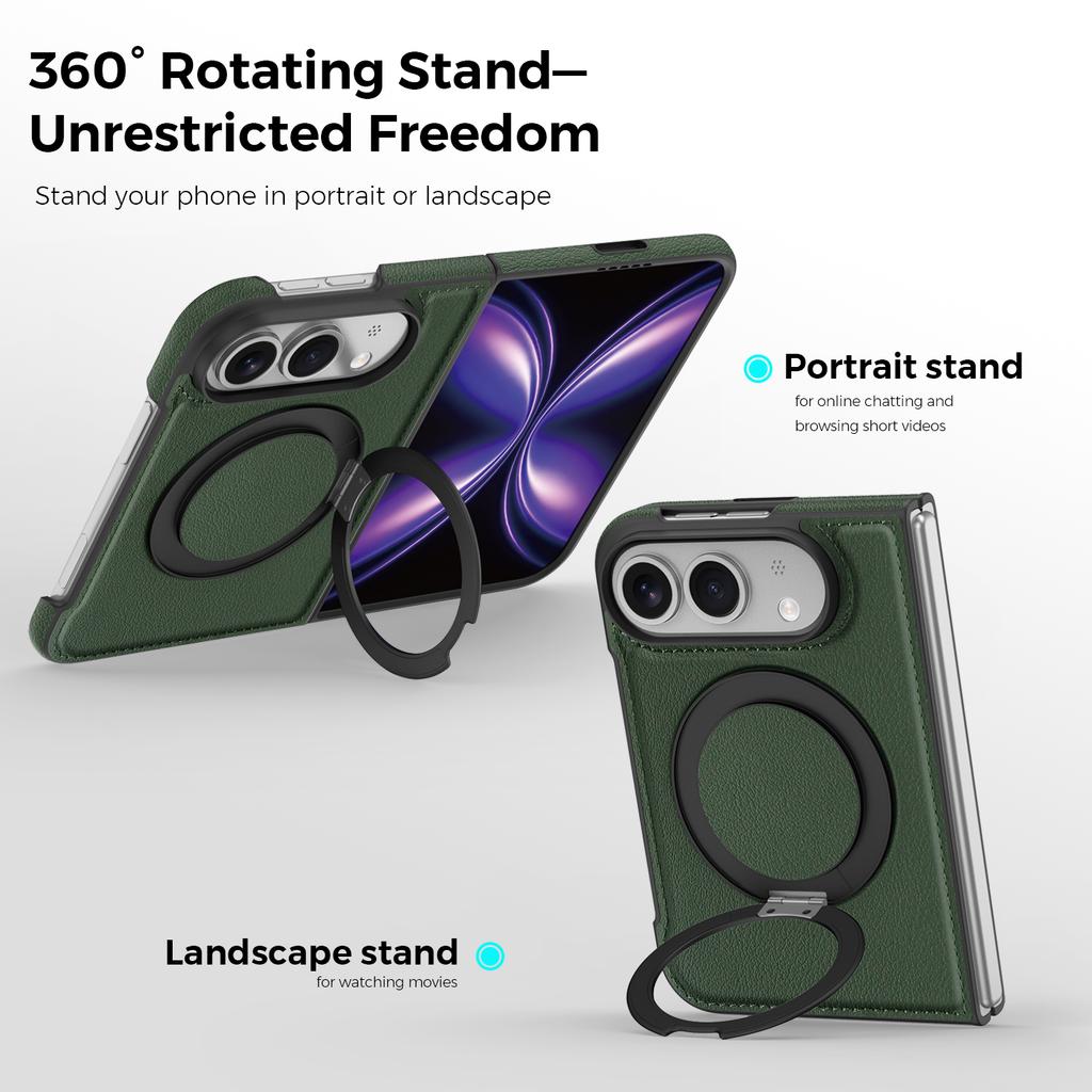 Case For Iphone Duo Business Leather Texture Rotating Bracket Case Magnetic Wireless Charging Charging Phone Cover