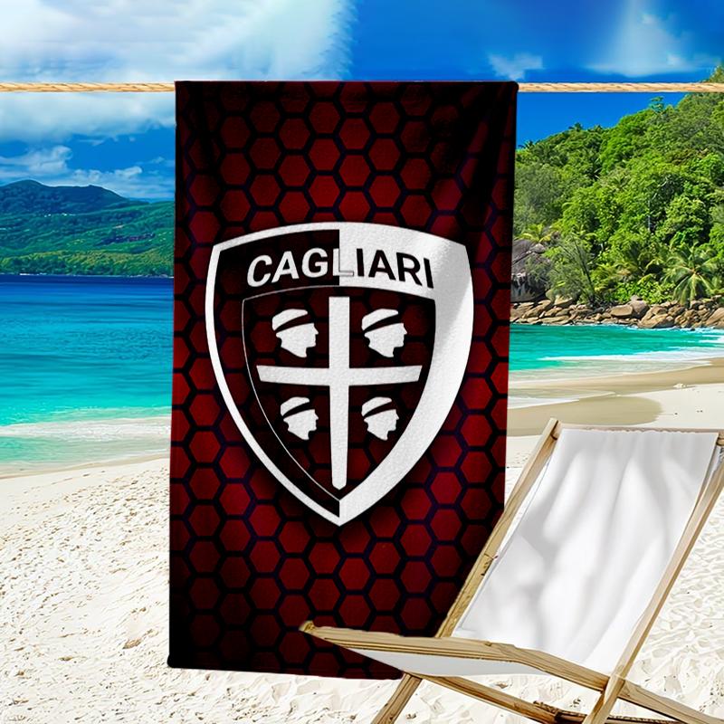 Football Cagliari Design Beach Towel - Soft, Absorbent Microfiber, Lightweight, Ideal for The Beach, Parties, Travel, Camping fan gifts