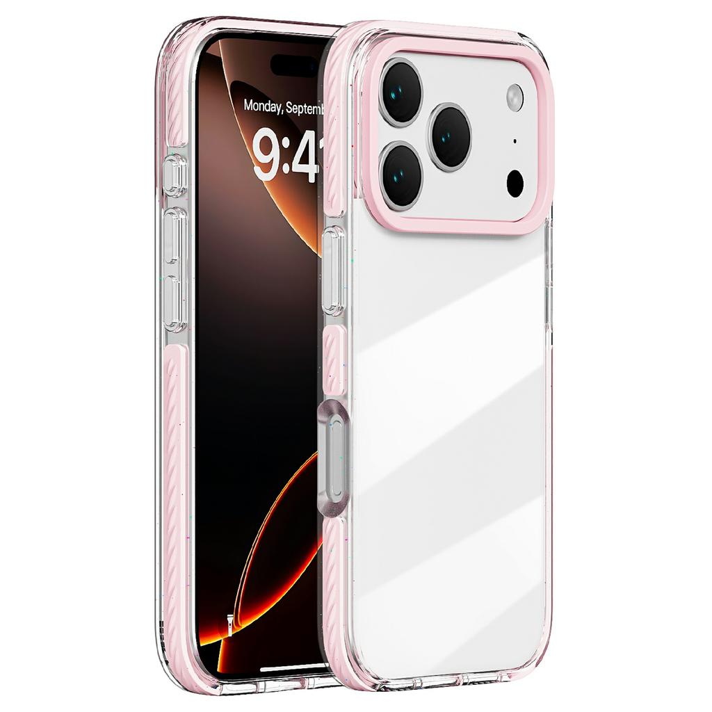 For iPhone 17 Pro Case Anti-Collision TPE + TPU Clear Back Phone Cover Large Camera Cutout