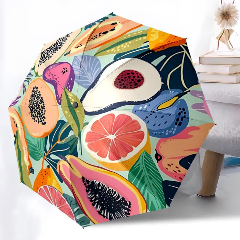 1pc Fruit Fusion Automatic Open/Close Folding Umbrella - Compact 8-Rib Design, Daily Use, Perfect Gift for Friends & Family yy260327068