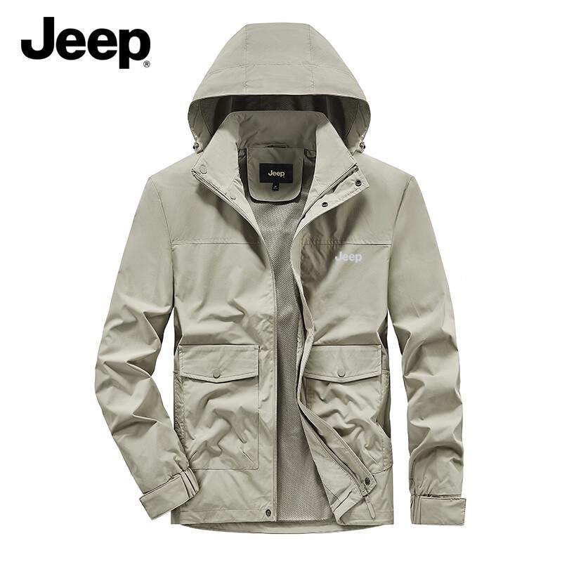 Мужская ветровка JEEP со съемным капюшоном 3XL хаки