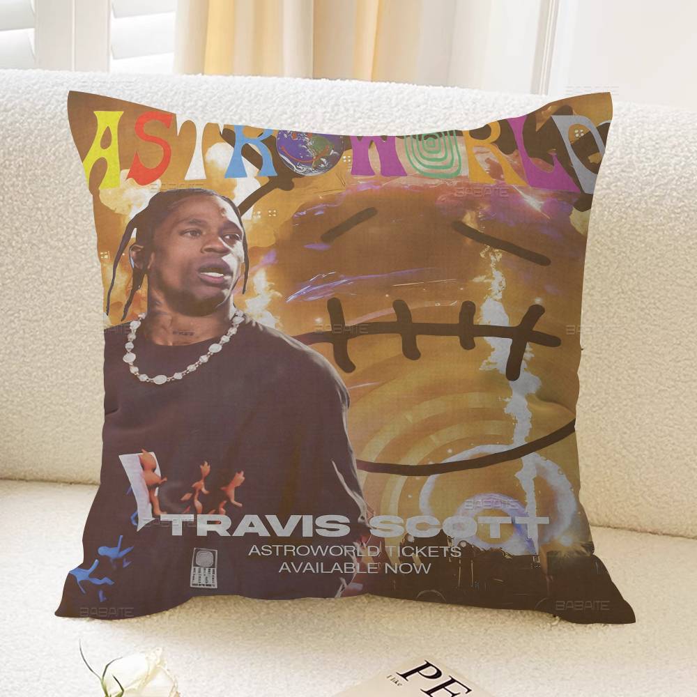 Travis Scott Astroworld 45*45cm Cushion Cover Pillow Cover Decor Pillowcase Home Pillowcase for Couch Pillow