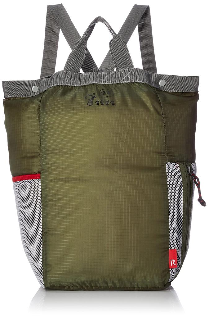 SNOOPY Folding Lightweight Backpack Type Eco Bag 8200 Khaki [Routeto] IP.Tall.Tranche.Peanuts-6S Women's