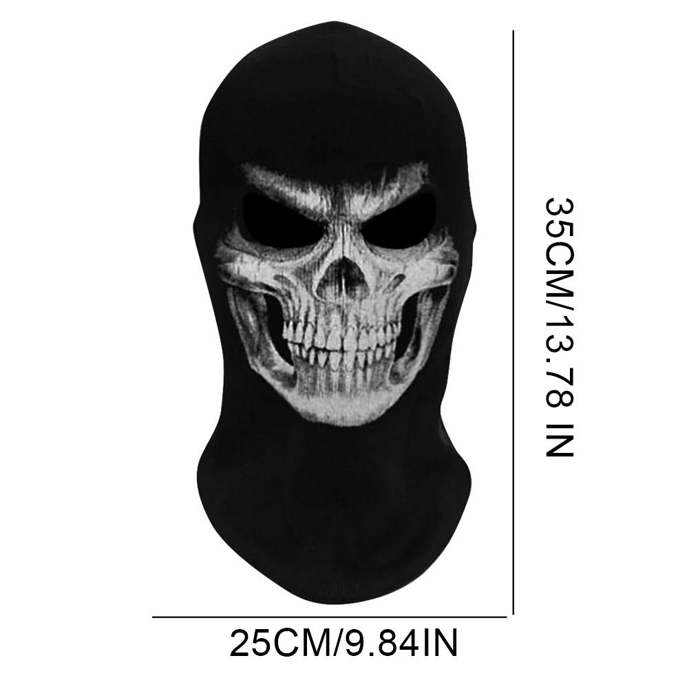 Unisex Ghosts Skull Half/Full Face Mask Ghost Skeleton Mask Scary Horror Skeleton Skull Mask for Cosplay Party Halloween Cycling
