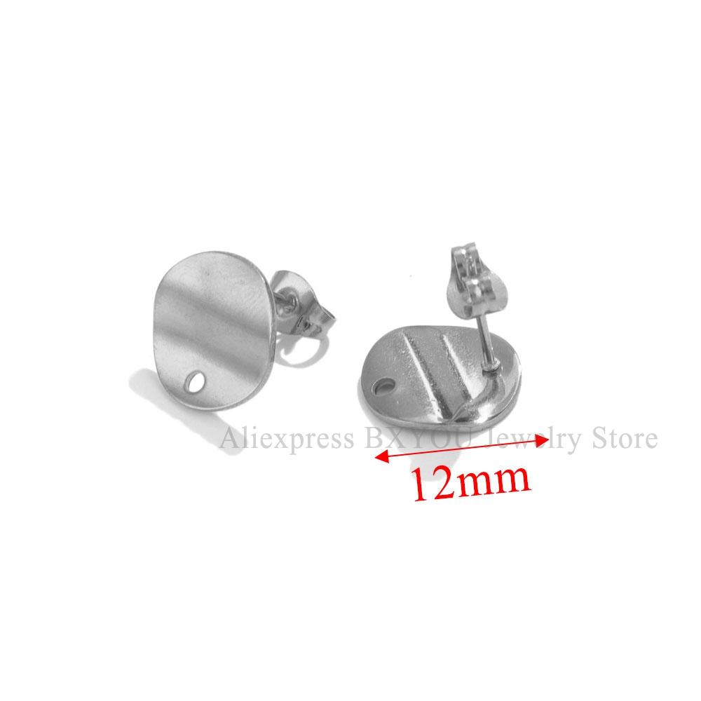 10pcs Round Stainless Steel Gold Plated Earrings Making Supplies Hooks Connectors Earring Posts Studs Pins Findings Components