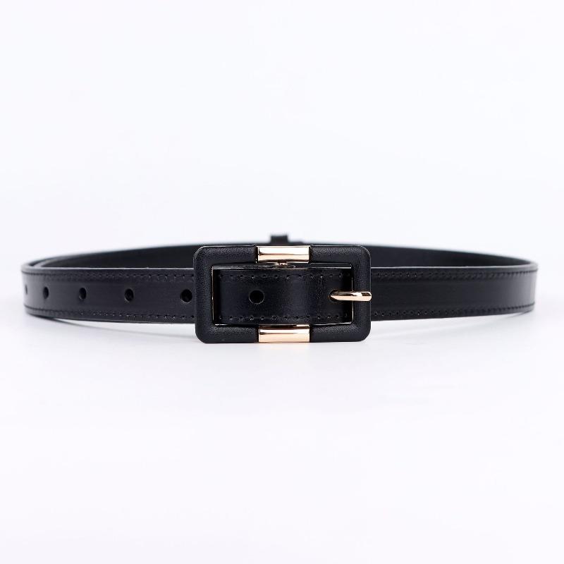 Mary Belt - women s genuine leather top grain cowhide white skinny belt - fashion dress belt 100 чёрный