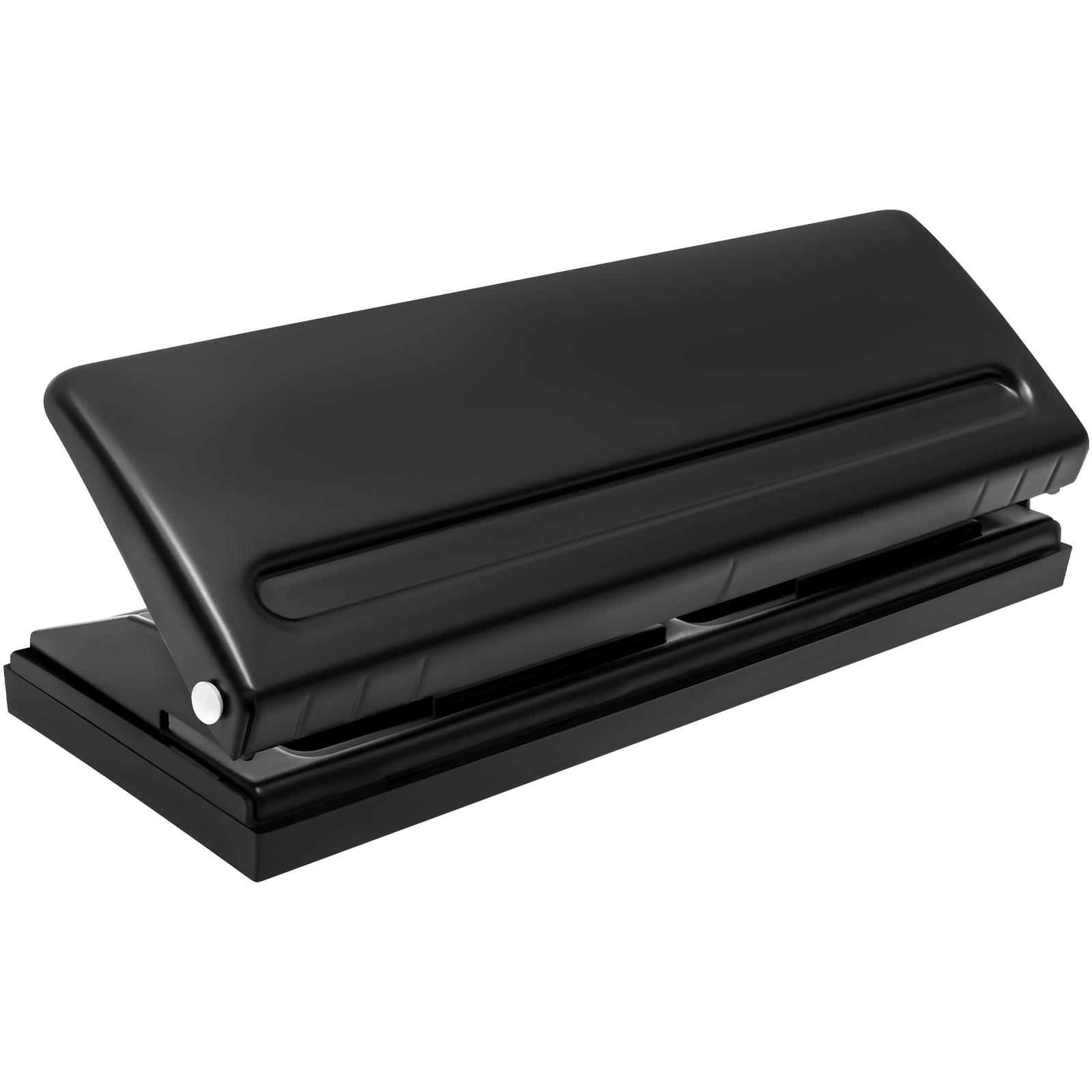 

6 Hole Paper Puncher Adjustable Spacing Scrapbook Hole Punch With Measuring Ruler Hand Press-type Loose Leaf Notebook Planner чёрный