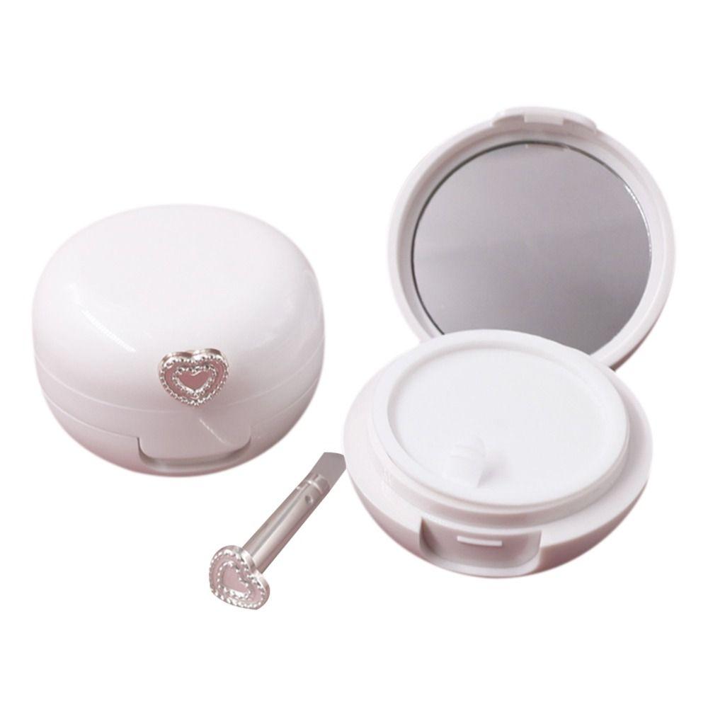Travel Accessories 20g Lip Film Bottle White Portable Lip Balm Empty Bottle with Mirror with Brush Lip Scrub Jar