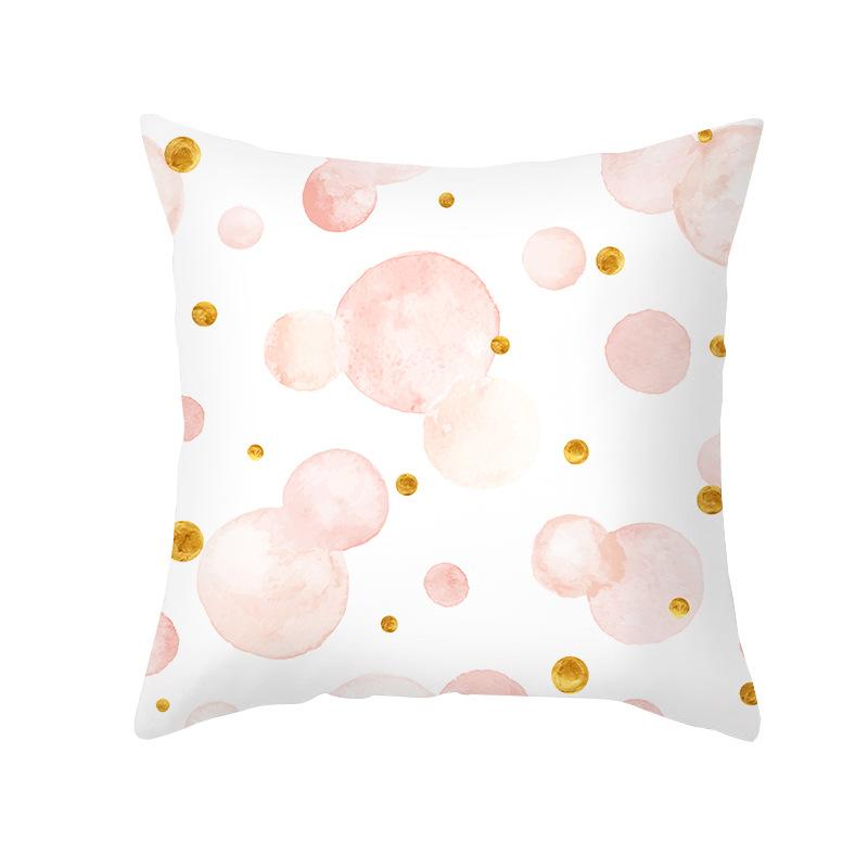 Pfirsichhaut Bedruckter Kissenbezug Rosa Ins Wind Blumen und Blätter Wohnzimmer Zuhause Kissenbezug Kissenbezug