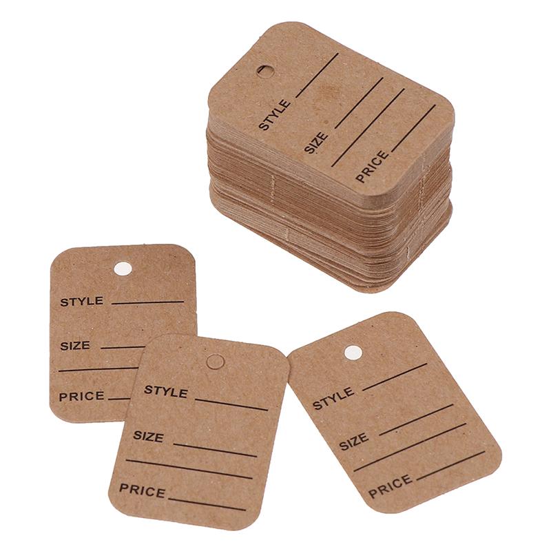 100Pcs Merchandise Display Price Tags Wedding Label Price Tags With String 20M