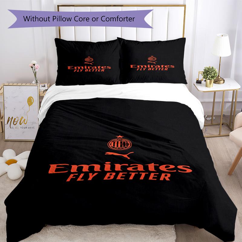 Ac Milan Bedding Set Breathable Duvet Cover With Pillowcases Home Decoration Birthday Gift