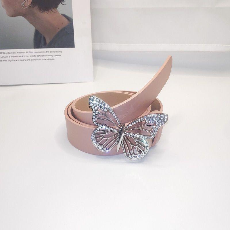 Inlaid Rhinestone Gorgeous Metal Butterfly Buckle Waist Belt For A Vintage Look Inspired