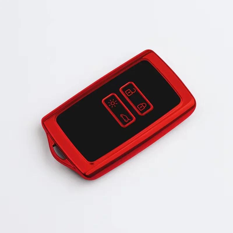 

TPU Shell Fob For Renault Koleos Kadjar Clio Megane Captur Espace Kangoo Sandero Talisman Car Smart Key Case Cover Accessories червоний