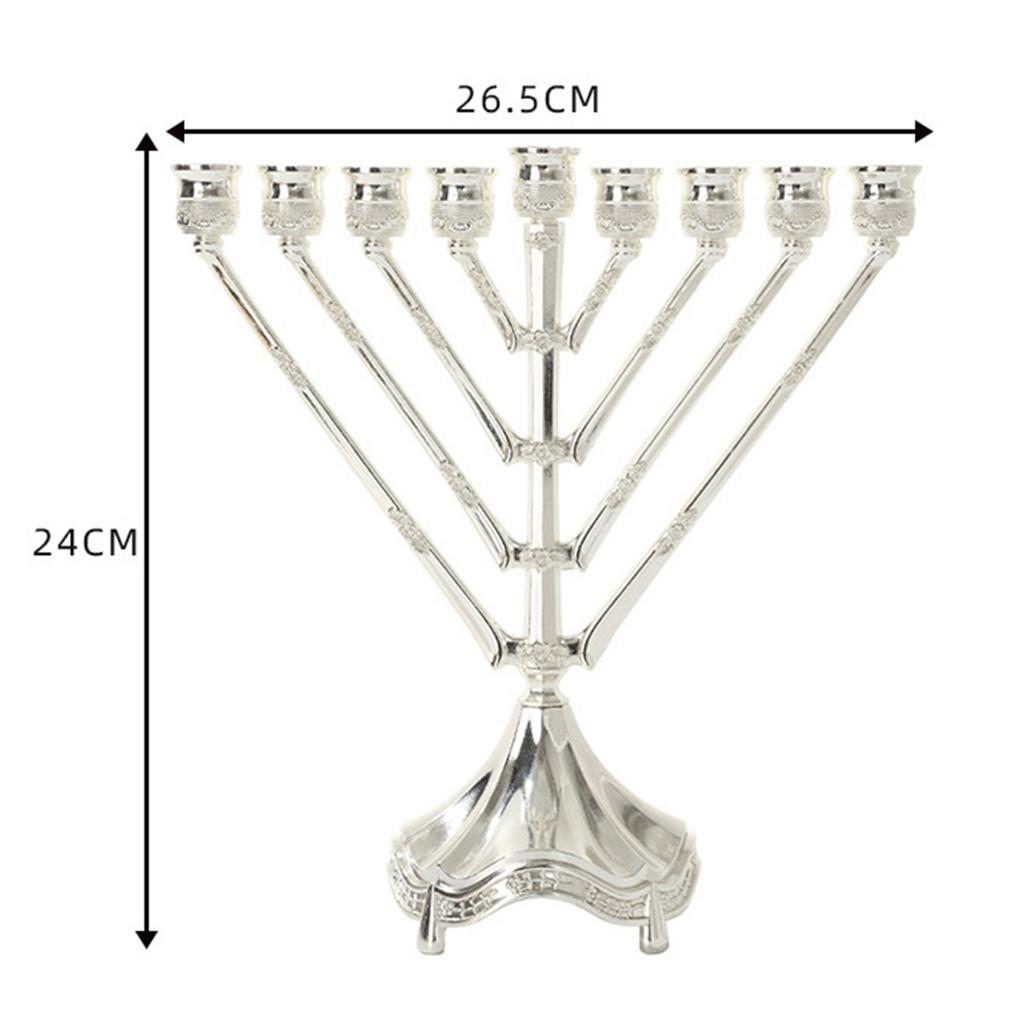 9 Branch Candle Holder 9 Head Candlestick Stand for for Hanukkah Menorah Candelabrum Christmas Party Wedding Celebration Decor