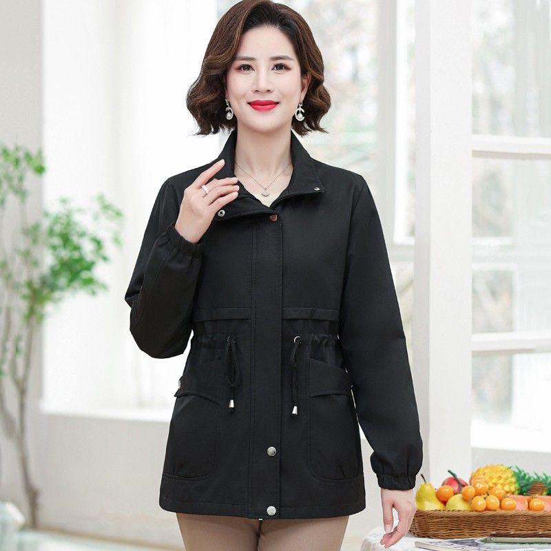 2026 New Fashion Casual Women Windbreaker Spring Autumn Short Coat Fashion Plus Size Stand-Up Collar Ladies Jacket
