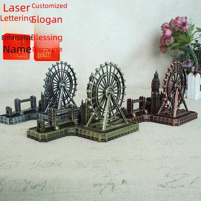 Paris & London Metal Souvenir Set: London Eye, Big Ben, Tower Bridge, Church - Photography Props & Gifts