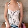 Nouveau Débardeur Sexy à Bretelles Imprimé Pois Français pour Femmes Style Princesse Pur et Séduisant Coupe Ajustée à la Taille