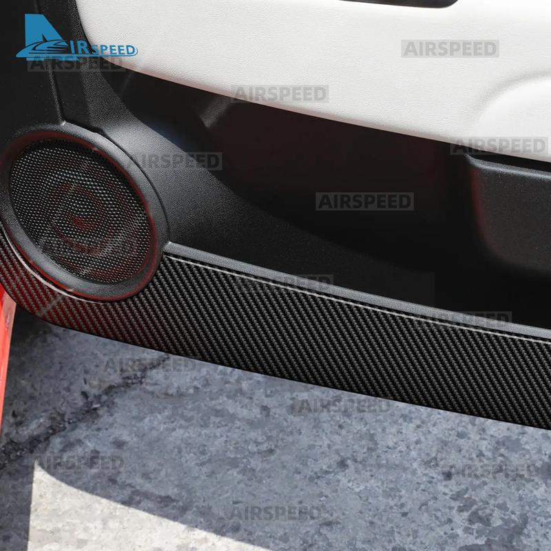 For Fiat 500 500C(2008-2024)/Fiat 500E(2013-)/Abarth 595 695(2012-2024) Soft Carbon Fiber Sticker Car Door Anti-Kick Trim