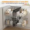 2-Tier Pull-Out Basket In Cabinet Left and Right Blind Corner Cabinet Organizer 4 Shelves Slide Out Drawers for Kitchen Bathroom