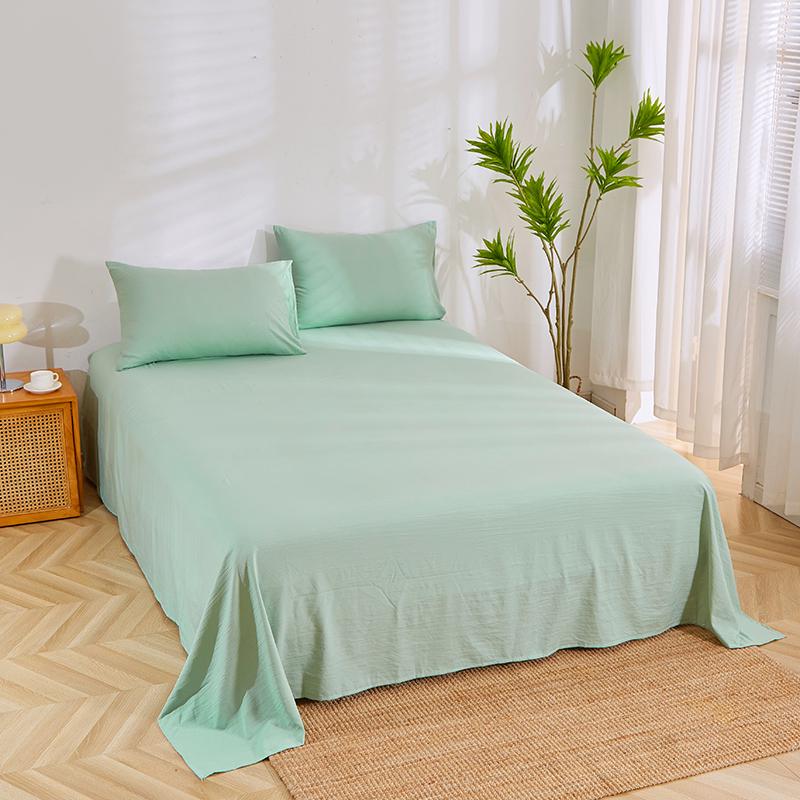 Washed Cotton Soft Bed Sheet - Skin-Friendly, Minimalist Design, Extra Large for Double Bed, All-Seasons, Perfect for Dorms