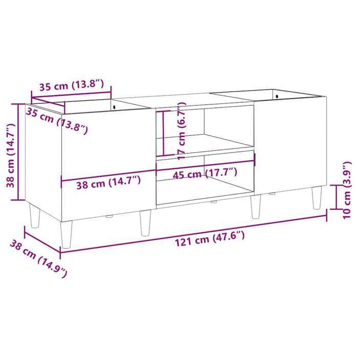 VidaXL Record Cabinet Concrete Grey 121x38x48 Cm Engineered Wood 831929