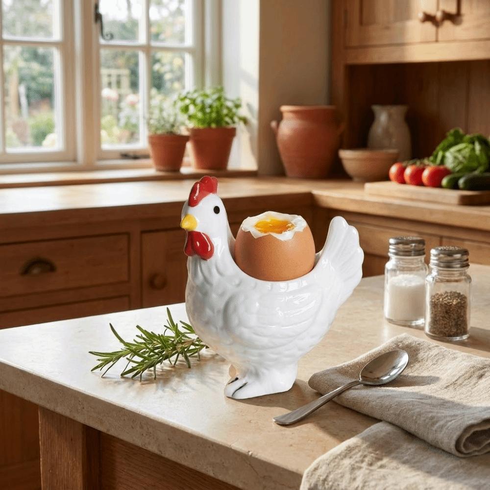 Cartoon Chicken Egg Holder Chicken Shape Boiled Egg Stand Unique 3D Chick Egg Cup Home Use