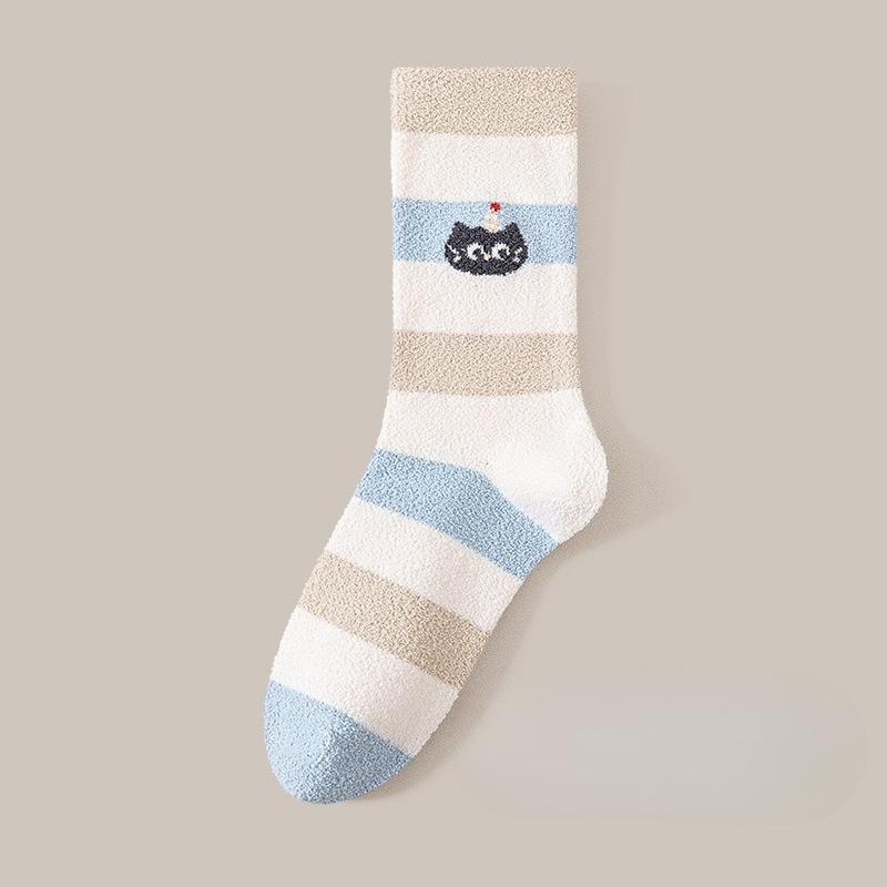 Winter and Autumn Thick and Warm Half-Size Fleece Women's Non-Loose-Material Mid-Calf Stockings Postpartum At-home Maternity Stockings