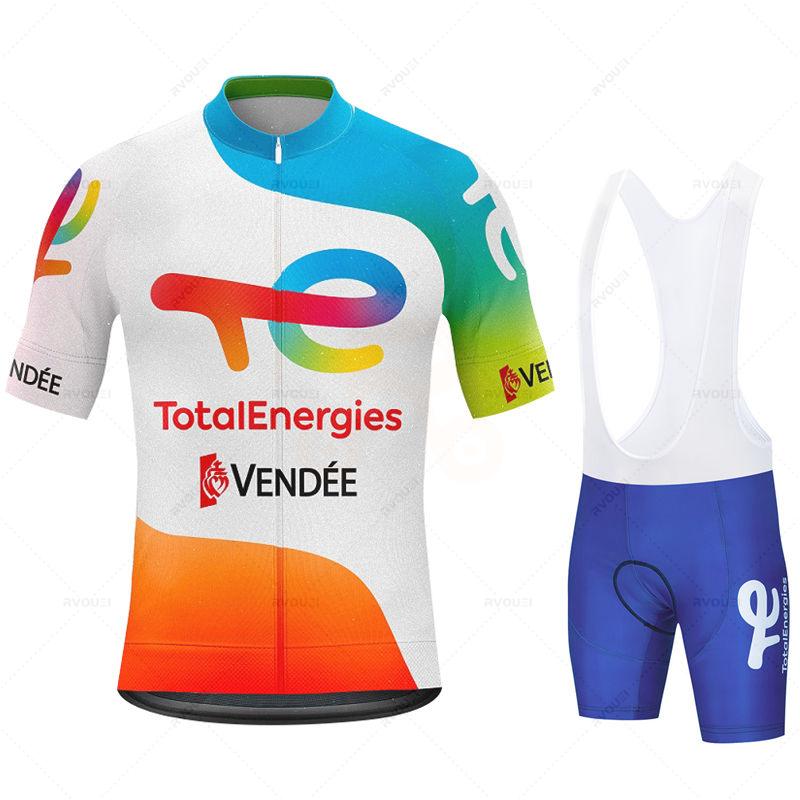 Total Energies Radtrikot Set Sommer Kurzarm Atmungsaktiv Fahrrad Herren Fahrradkleidung Maillot Ropa Ciclismo Uniform Anzug