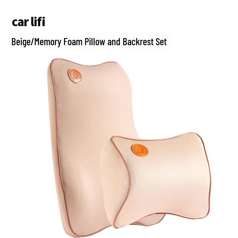 Memory Foam Car Seat Neck & Lumbar Support Pillow for Maybach, BMW, Tesla
