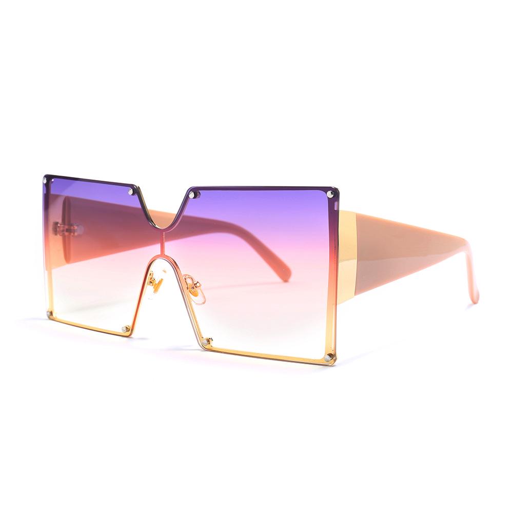 Oversized Square Sunglasses Women Rimless Sun Glasses One Piece Gradient Luxury Brand Shades Retro Designuv400 Vintage Men Oculu