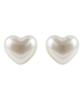 Alleun Silver 925 Glossy Heart Earrings Pearl Mini Bold