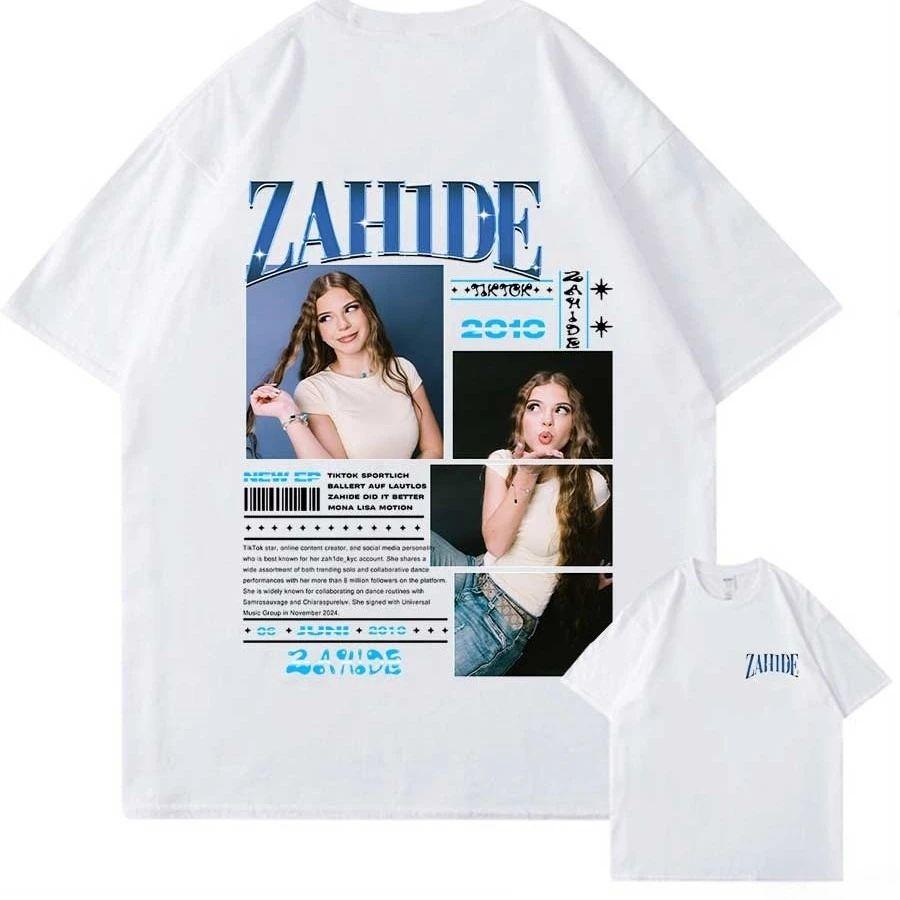 Y2k Fashion Tops 202526 Zahide Merch Printed CottonTshirt Hiphop Streetwear Oversized Tops Breathable Casual Loose T Shirts