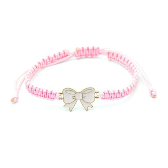 Bow Braided String Bracelet Adjustable String Rope Bracelet Handmade Friendship Gift Butterfly Cheerleader Wristlet for Friends Cheer Dance Team
