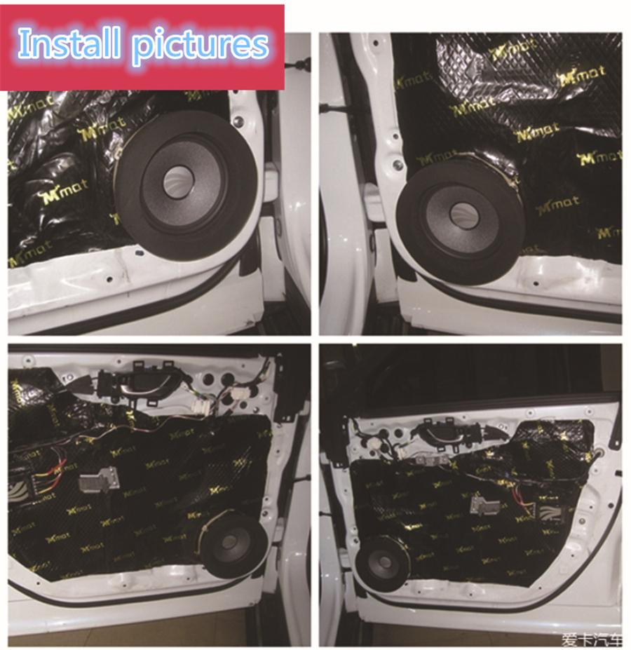 4 buc Inel pentru difuzor auto de 6,5 inci Inel pentru ușă de bas Izolație fonică Difuzoare audio din bumbac Inel de izolare autoadeziv