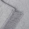 150x200 cotton blanket with fringes, single-colored, light gray
