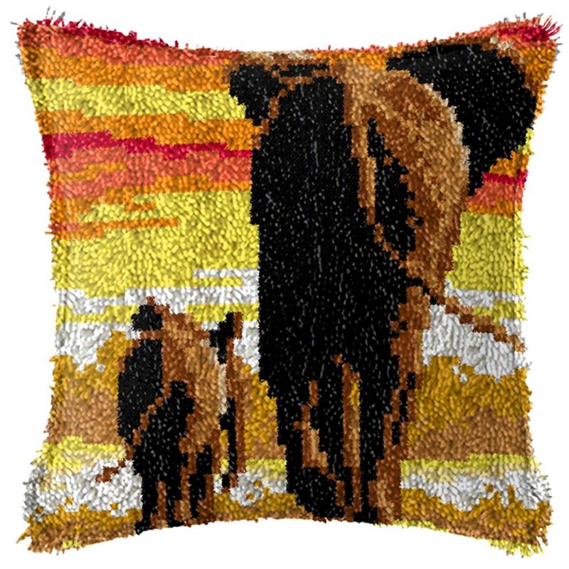 

Дика природа Тварин Килимки для вишивання гачком з петлями Подушка Смірна Пакет Килим Вишивка гачком з петлями Набір для вишивання хрестиком Подушка Knooppakket