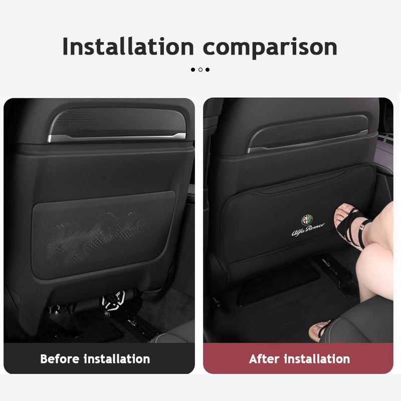 Car Seat Back Anti Kick Pad Protector Mat Auto Accessories For Alfa Romeo Giulia Stelvio Giulietta 156 159 147 Mito Tonale Brera