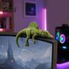 Computer Monitor Dinosaur Accessory 4 Pcs 3D Printed Topper, Fun Office Desk Decor, Toy for Cute Animal Car Dashboard Monitor, TV, Picture Frame Decor