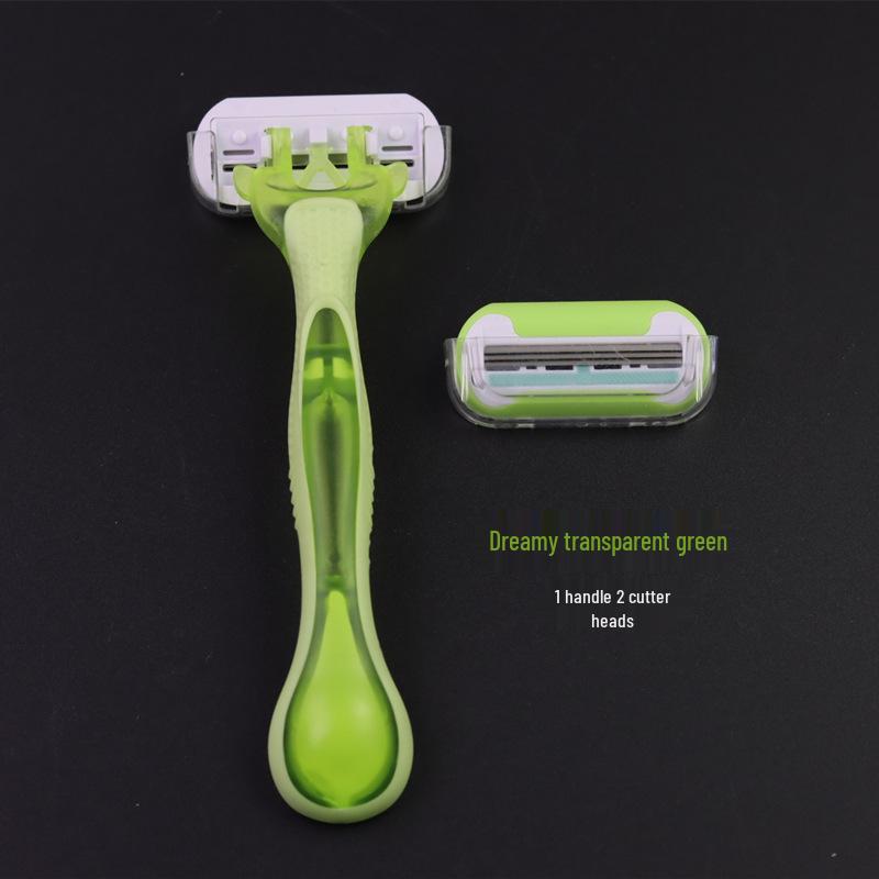 3-Layer Stainless Steel Shaving Razor for Legs & Pubic Hair Removal