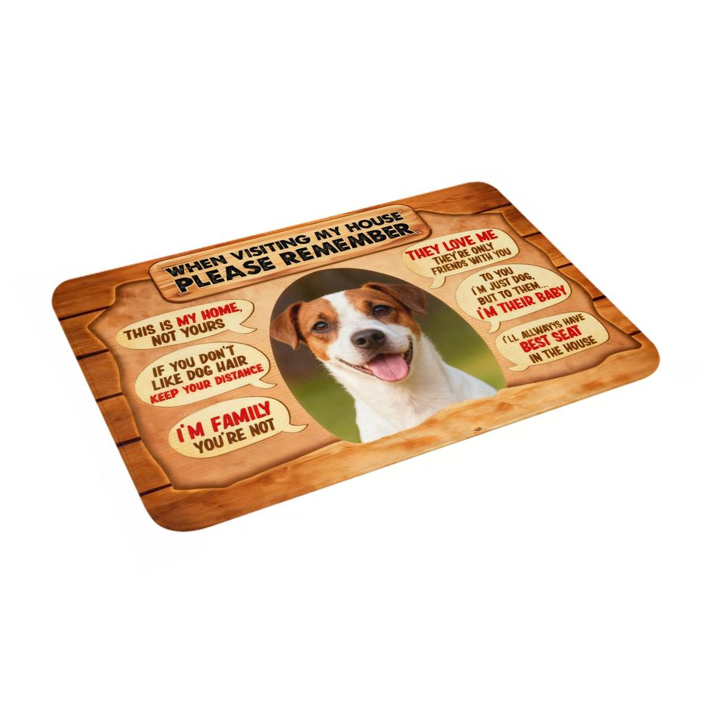 Quando Visitate la Mia Casa Ricordatevi Tappetino Zerbino Cane Jack Russell Terrier Antiscivolo Tappeto Bagno Cucina Soggiorno Tappeto