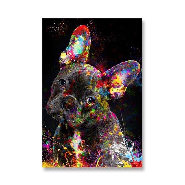 Buntes Löwen-Ölgemälde auf Leinwand, Druckgrafik, abstrakte Tierwandkunst, Poster und Druckgrafik