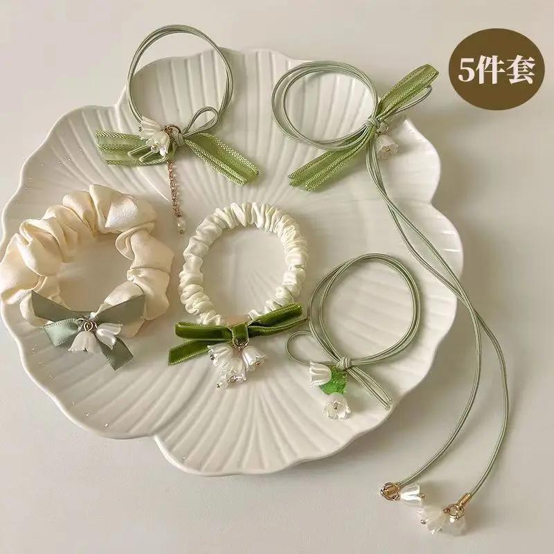 Zestaw gumek do włosów, połączenie gumek o wysokiej elastyczności i trwałości, gumka do włosów konwalia o świeżym temperamencie