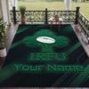 Custom Text Printed Rug Ireland Rugby Non Slip Floor Carpet For Home Room Decor