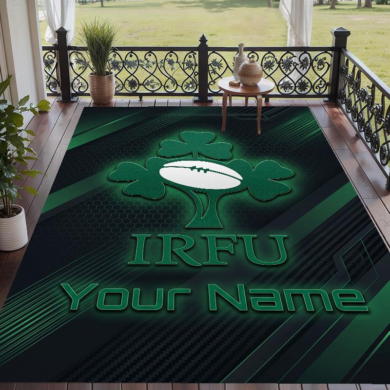 Custom Text Printed Rug Ireland Rugby Non Slip Floor Carpet For Home Room Decor