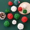 15pcs Christmas Rattan Balls 1.18 inch,Red,White&Green Braided Rattan Balls for Holiday Party Decorations,Christmas Celebrations