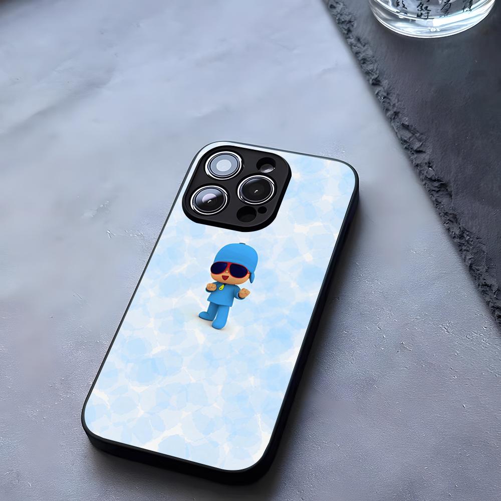 Cartoon P-Pocoyos Cute Phone Case Tempered Glass For IPhone 17 13 14 16 12 15 11 Pro Max Plus Mini X XR SE2020 Coque