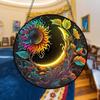 Sun Moon Flower wiszący znak okrągły kryty zewnętrzny frontowy drzwi okno Wall Art akrylowy talerz powitalny dekoracja z wisiorków