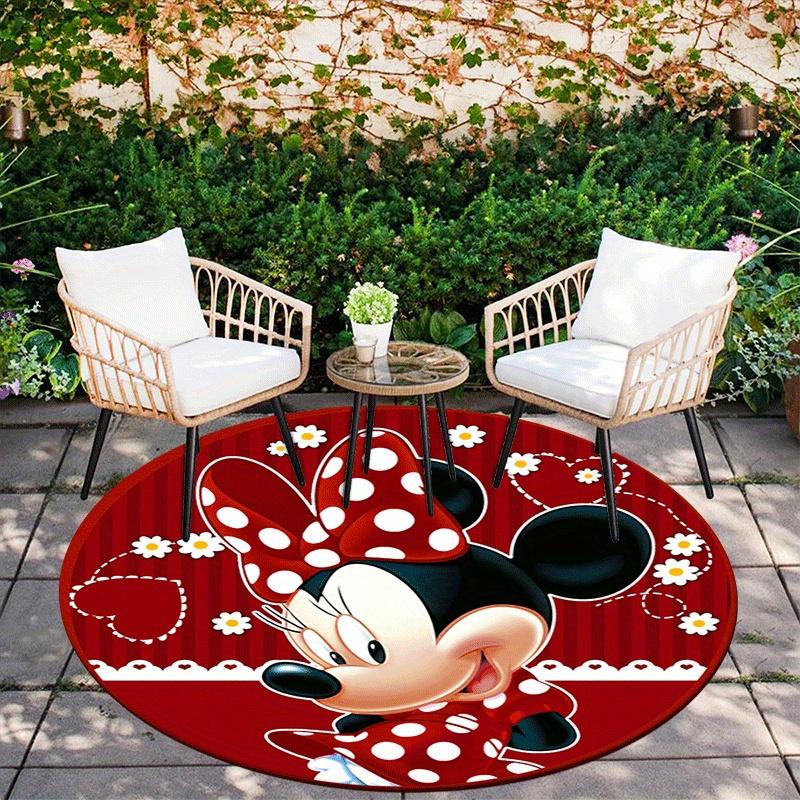 1pc Minnie Round Area Rug,Non Slip,Machine Washable Polyester Carpet for Living Room,Bedroom Decor