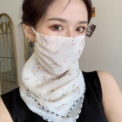 2025 New Style Cycling Face Mask Summer Scarf Sun Protection Floral Print Mouth Cover Breathable Hiking Riding Neck Mask
