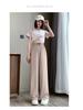 Women's Large Ice Silk Wide-Leg Pants: High-Waist, Thin, Straight, Sun-Protective, Cool, Casual Summer Wear